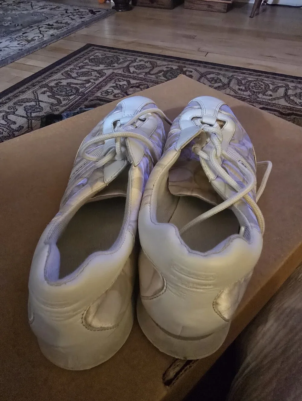 Coach Women's Size 10B Gold And White Signature Kirby Canvas Tennis Shoes!